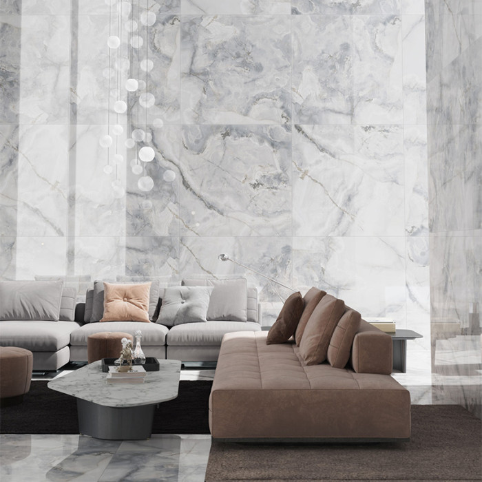 Designo Eunoia Grey Onyx Effect Polished Porcelain Tile 60x120